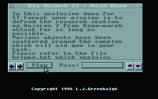 Bio Hazard II - The Xenowars atari screenshot