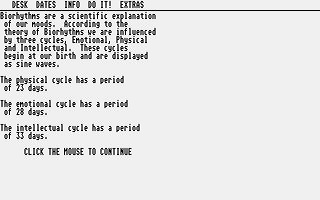 Biorhythms atari screenshot