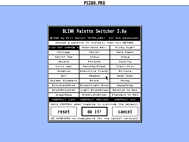 BLINK Utilities atari screenshot