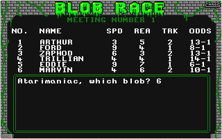 Blob Race atari screenshot