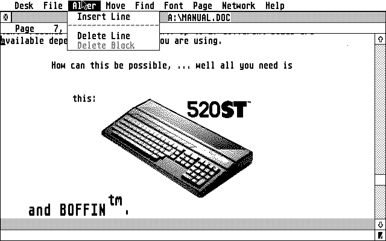 Boffin atari screenshot