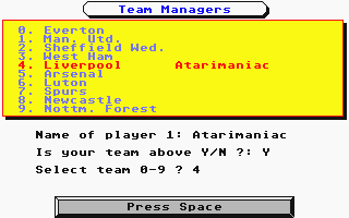 Brian Clough's Football Fortunes atari screenshot