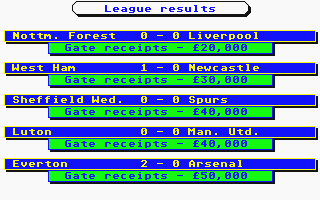 Brian Clough's Football Fortunes atari screenshot