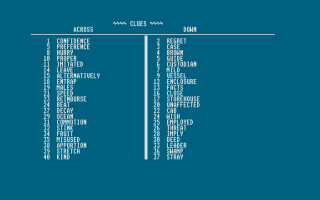 Budgie's Crosswords atari screenshot