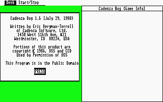 Cadenza Bog atari screenshot