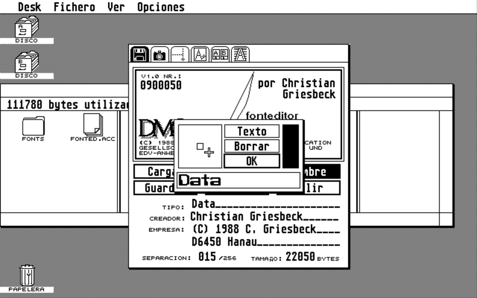 Calamus Font Editor atari screenshot