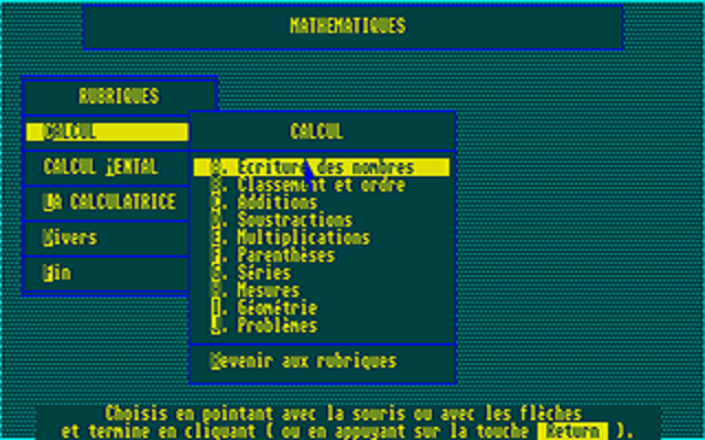 Calcul CE1 atari screenshot