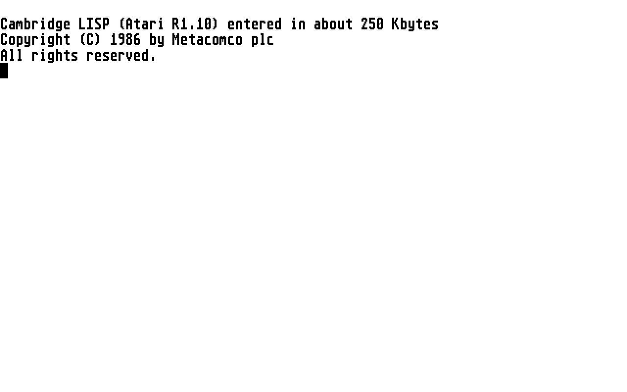 Cambridge LISP — screenshot 1