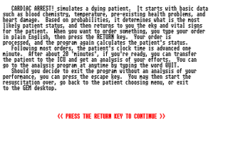 Cardiac Arrest! atari screenshot