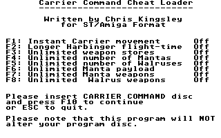 Carrier Command Cheat Loader — screenshot 1