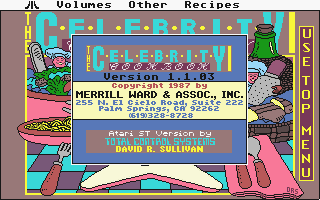 Celebrity Cookbook Vol. 1 atari screenshot