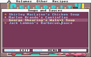 Celebrity Cookbook Vol. 1 atari screenshot