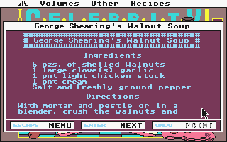 Celebrity Cookbook Vol. 1 atari screenshot