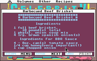 Celebrity Cookbook Vol. 1 atari screenshot