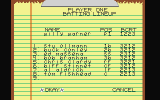 Championship Baseball atari screenshot