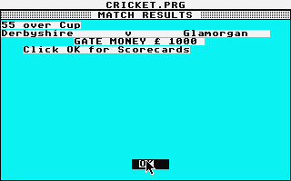 Championship Cricket atari screenshot