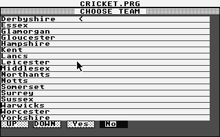 Championship Cricket atari screenshot