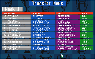Championship Manager 93 atari screenshot