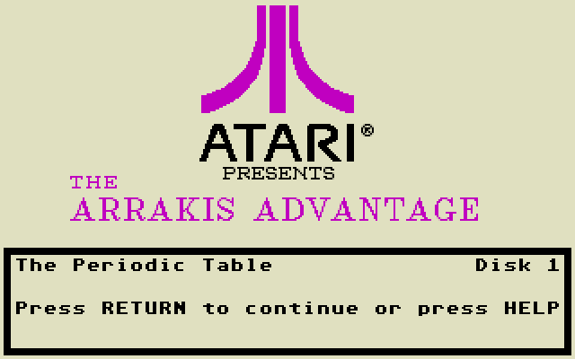 Chemistry Volume 2 atari screenshot