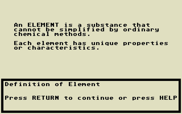 Chemistry Volume 2 atari screenshot