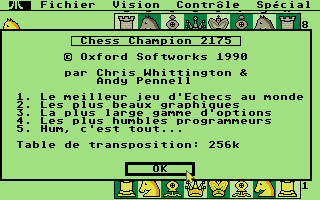 Chess Champion 2175 atari screenshot