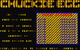 Chuckie Egg atari screenshot