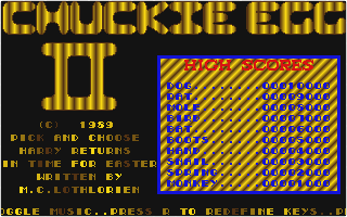 Chuckie Egg II - Harry Returns in Time for Easter atari screenshot