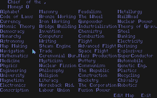 Civilization Map Editor atari screenshot