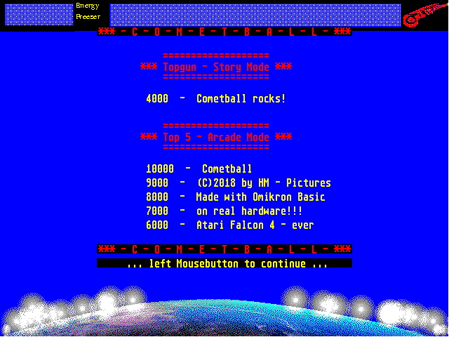 Cometball [Falcon030] [TT030] atari screenshot