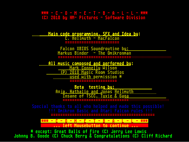 Cometball [Falcon030] [TT030] atari screenshot