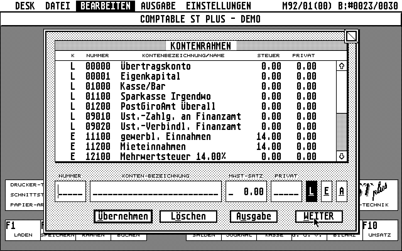Comptable ST Plus atari screenshot