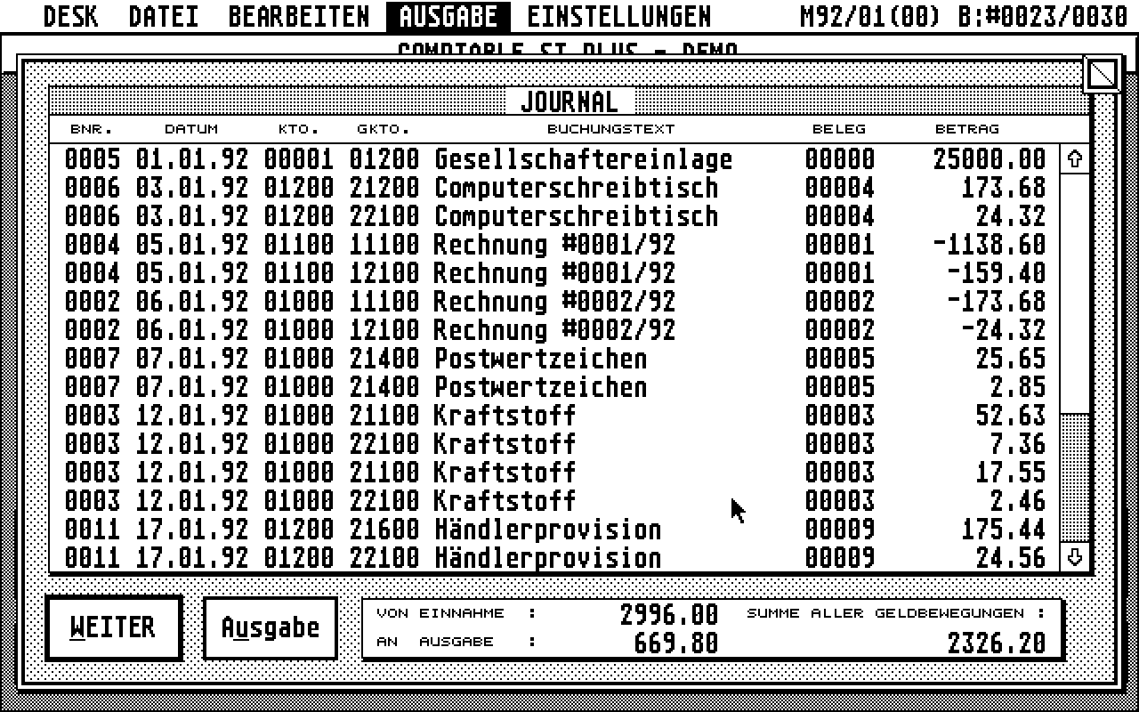 Comptable ST Plus atari screenshot