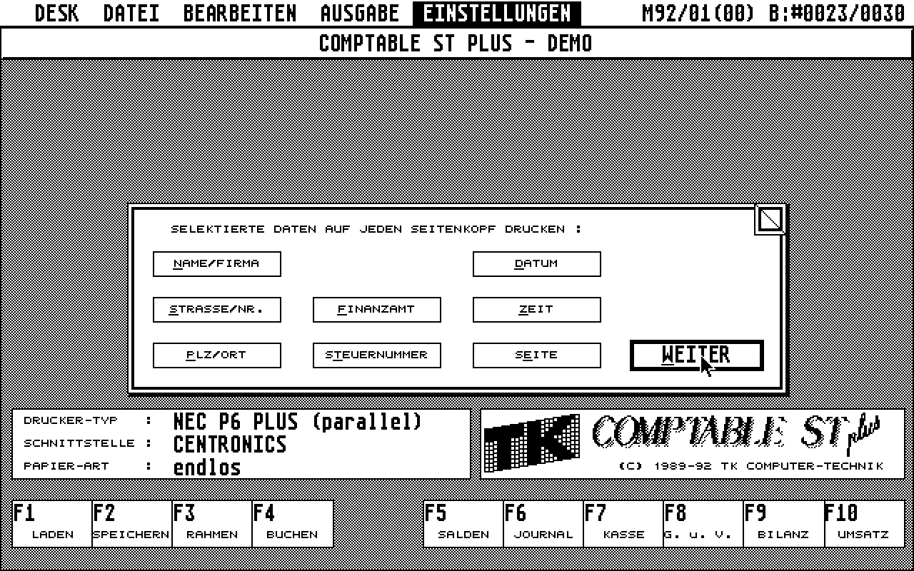 Comptable ST Plus atari screenshot