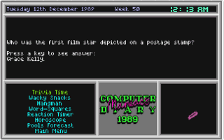 Computer Maniacs Diary 1989 atari screenshot