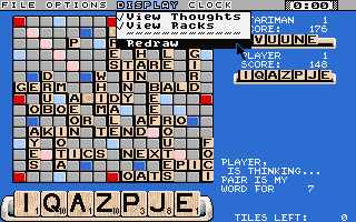 Computer Scrabble atari screenshot