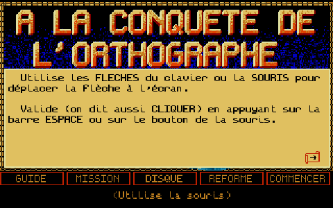 Conquête de L'Ortographe (À la) - CM1 / CM2 atari screenshot