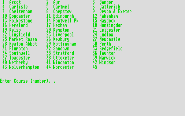 Coursewinner atari screenshot