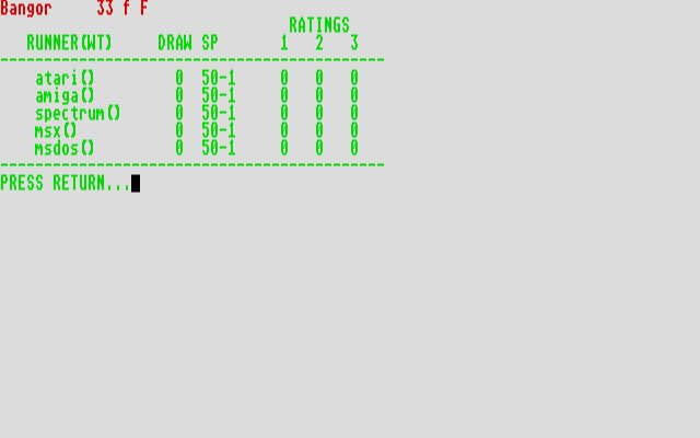 Coursewinner atari screenshot