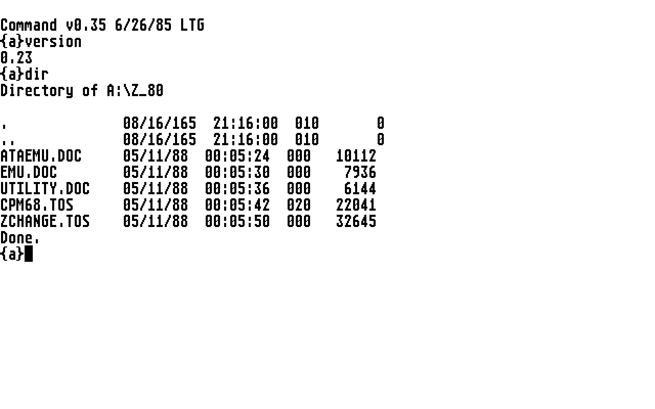 CP/M Emulator atari screenshot