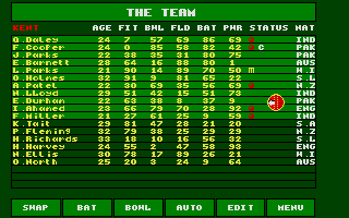Cricket Captain atari screenshot