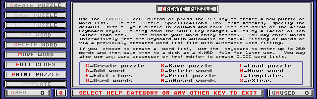 Crossword Creator II (The) atari screenshot