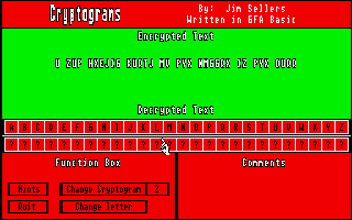 Cryptograms atari screenshot