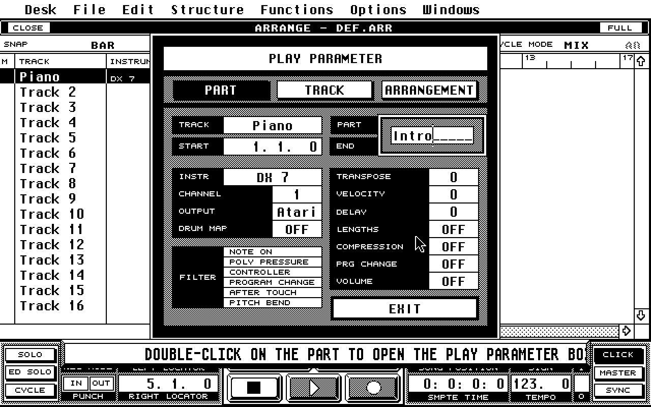 Cubase atari screenshot