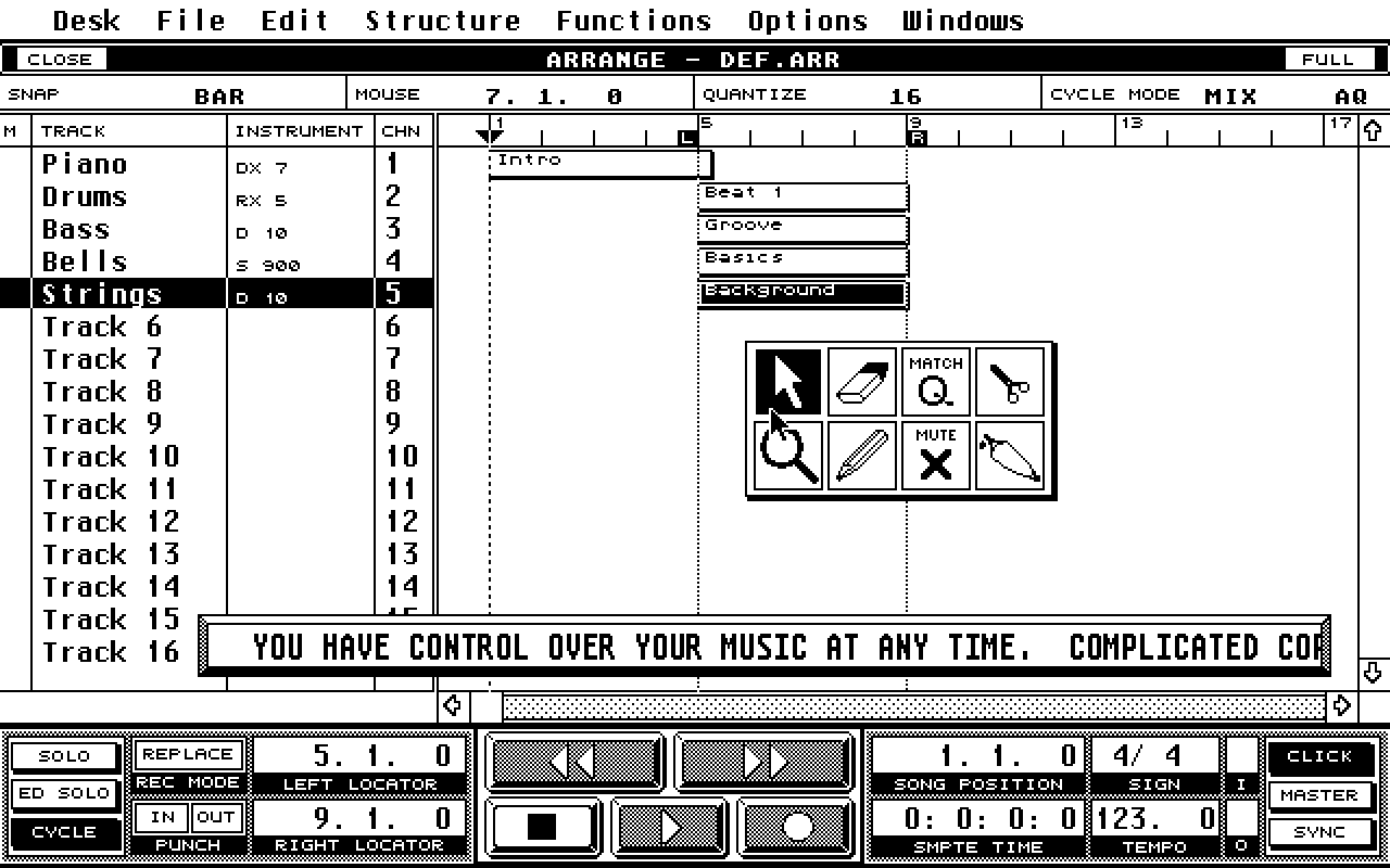 Cubase atari screenshot