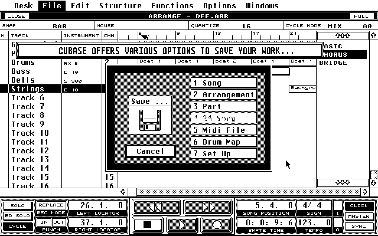 Cubase atari screenshot