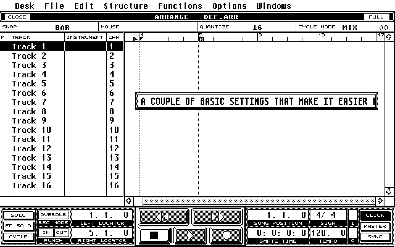 Cubase atari screenshot