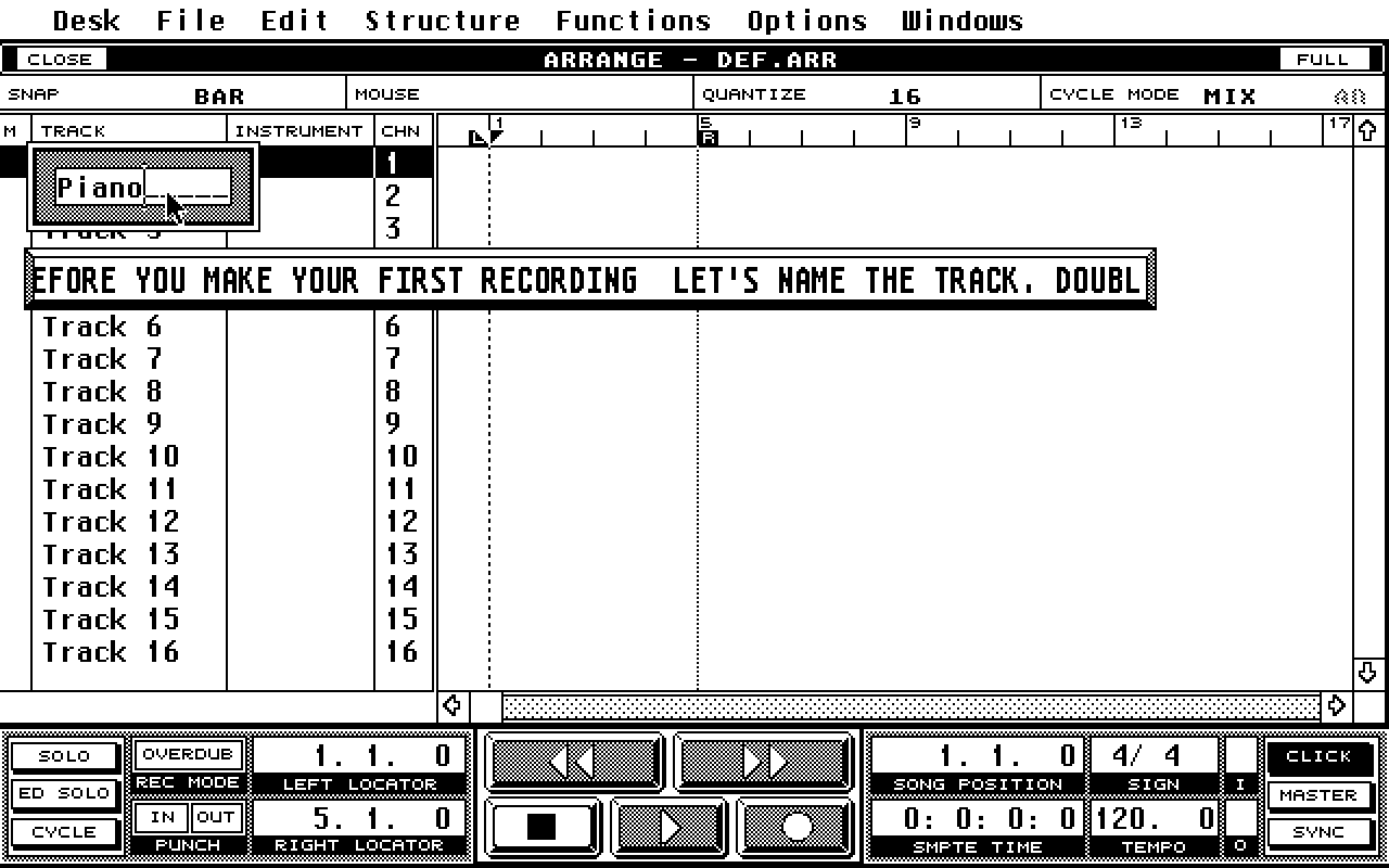 Cubase atari screenshot