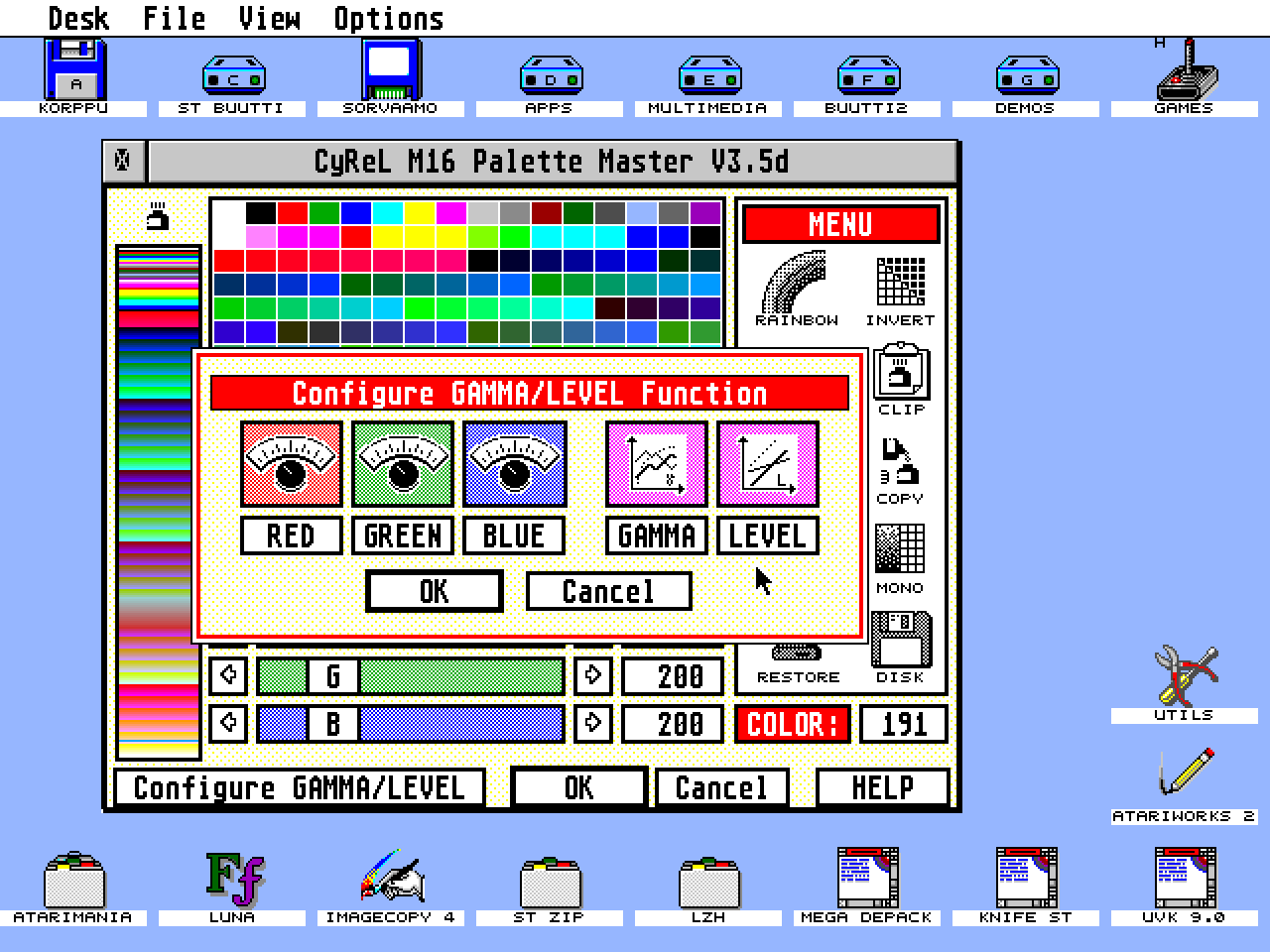 CyReL M16 Palette Master atari screenshot