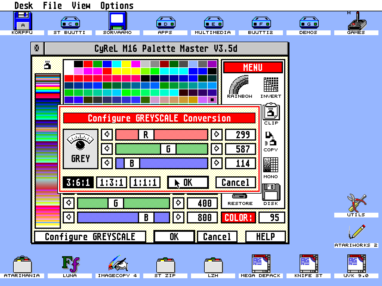 CyReL M16 Palette Master atari screenshot
