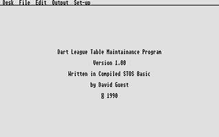 Dart League Table Maintainance — screenshot 1